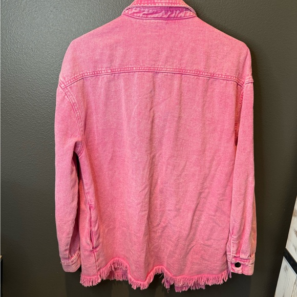Pink Denim Button-Up Shirt - Picture 4 of 5